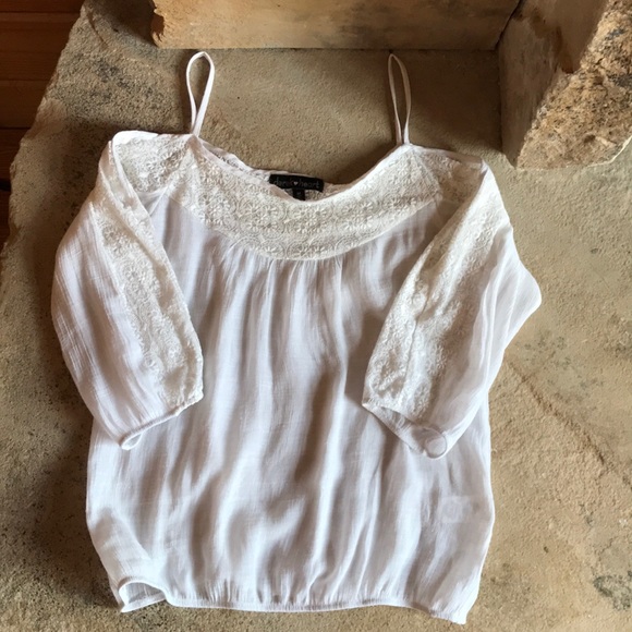 Cold Shoulder Lace Top - Picture 1 of 5